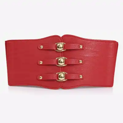 Women Simple Elastic Waistband Belt with Snap Button