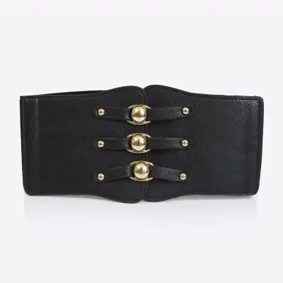 Women Simple Elastic Waistband Belt with Snap Button