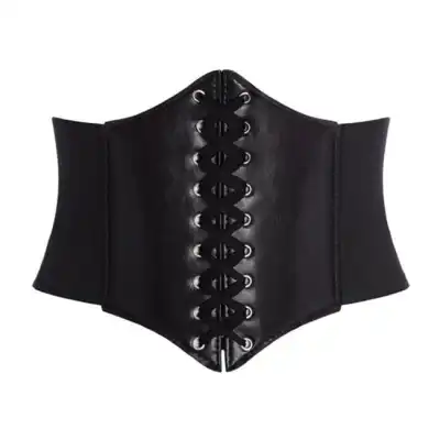 Women Fashion Eyelet Design Solid Color Waistband Belt