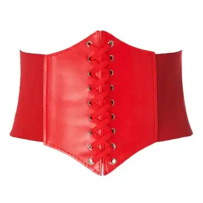 Women Fashion Eyelet Design Solid Color Waistband Belt