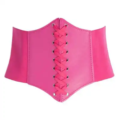 Women Fashion Eyelet Design Solid Color Waistband Belt