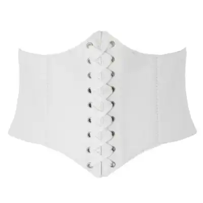 Women Fashion Eyelet Design Solid Color Waistband Belt