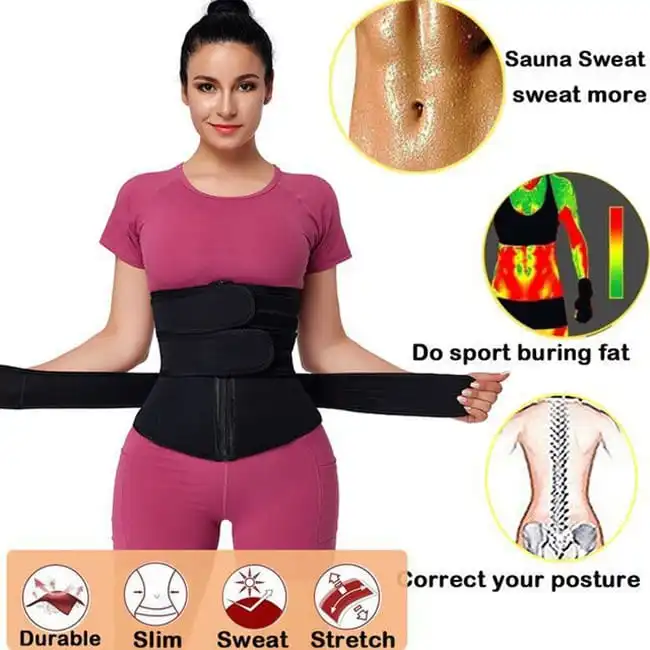 S-4XL Women Fashion Zipper Design Elastic Waistband Belt