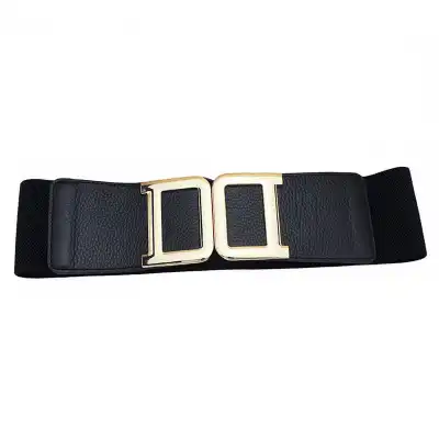 Women Fashion Stretch Wide PU Leather Belt