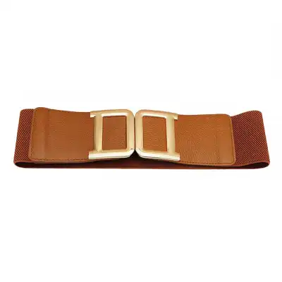 Women Fashion Stretch Wide PU Leather Belt