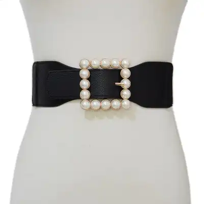 Fashion Pearl Decoration Wide Belt for Women