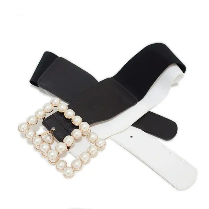 Fashion Pearl Decoration Wide Belt for Women