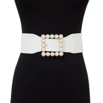 Fashion Pearl Decoration Wide Belt for Women