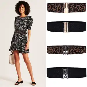 Fashion Leopard Pattern Buckle Design Elastic Belt