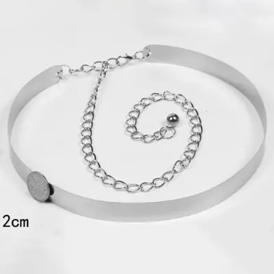 Fashion Solid Color Metal Belt with S Shape Buckle for Women