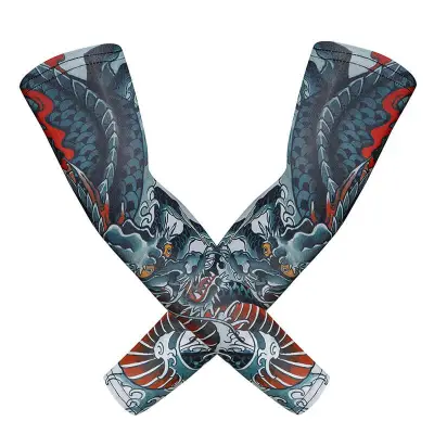 Unique Tattoo Design Arm Sleeves Spandex Lycra Gloves 40cm
