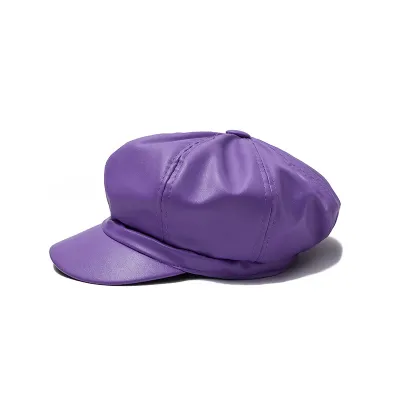 Women Fashion PU Peaked Berets Hats