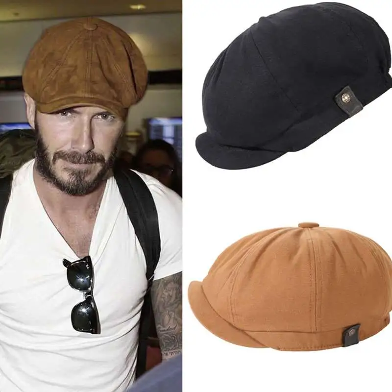 Men Fashion Retro Cotton-linen Beret Hats