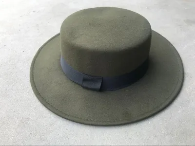 Adults Children Fashion Flat Brim Fedora Unisex Wool Felt Hat