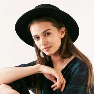 Adults Children Fashion Flat Brim Fedora Unisex Wool Felt Hat