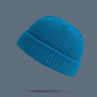 Adult Winter Solid Color Wool Knitted Elastic Beanie
