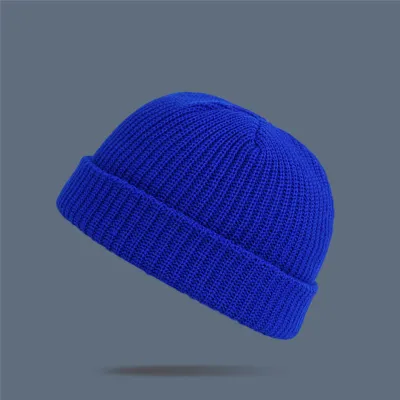 Adult Winter Solid Color Wool Knitted Elastic Beanie