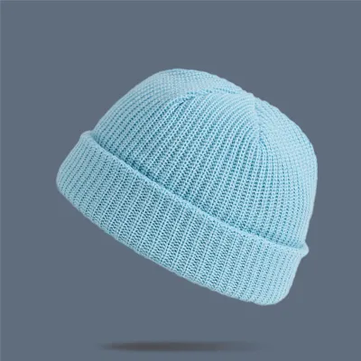 Adult Winter Solid Color Wool Knitted Elastic Beanie