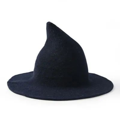 Women Funny Solid Color Wool Wizard Hat