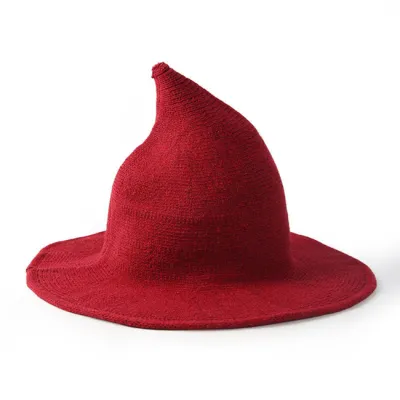 Women Funny Solid Color Wool Wizard Hat