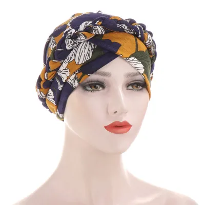 Women Fashion Tie Dye Braid Turban