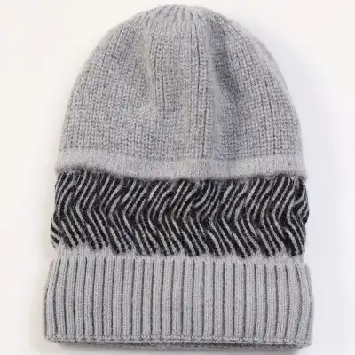Fashion Color Matching Thick Knitted Cone Hat