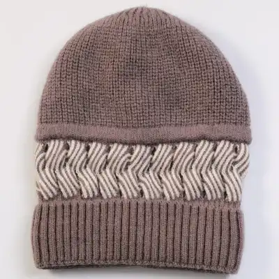 Fashion Color Matching Thick Knitted Cone Hat