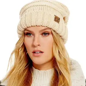 Unisex Solid Color Knitted Dome Hat with Letter Label