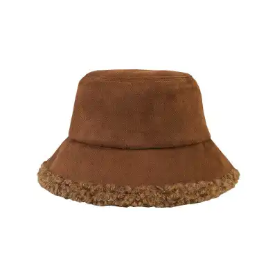Vintage Solid Color Imitation Wool Flat Top Fisherman Hat for Women