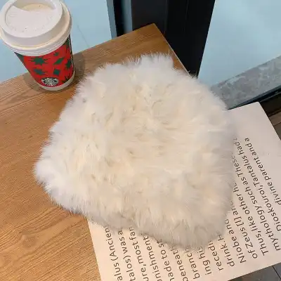 Simple Warm Rabbit Fur Blended Woolen Dome Hat