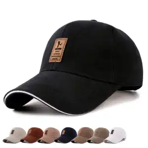 Men's Simple Letter Label Solid Color Cone Hat