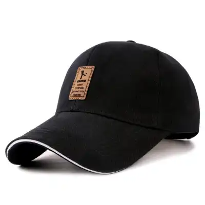 Men's Simple Letter Label Solid Color Cone Hat