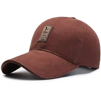 Men's Simple Letter Label Solid Color Cone Hat