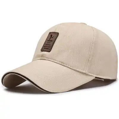 Men's Simple Letter Label Solid Color Cone Hat