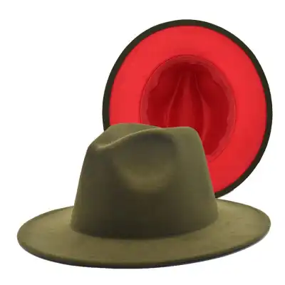 Fashion Color Matching Flat Brim Fedora Hat Unisex
