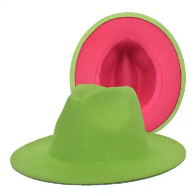 Fashion Color Matching Flat Brim Fedora Hat Unisex