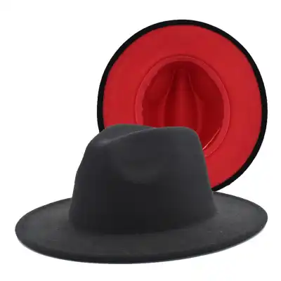 Fashion Color Matching Flat Brim Fedora Hat Unisex