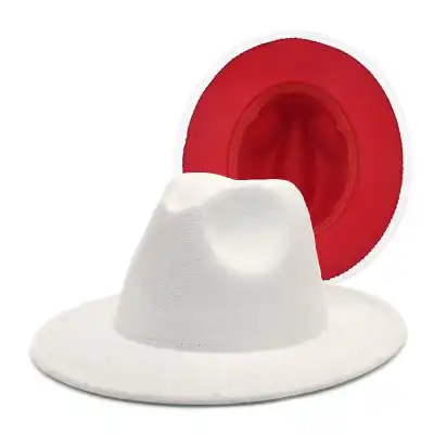 Fashion Color Matching Flat Brim Fedora Hat Unisex
