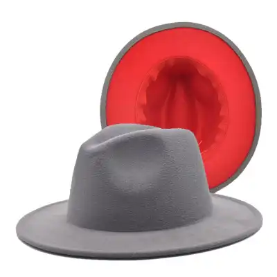 Fashion Color Matching Flat Brim Fedora Hat Unisex