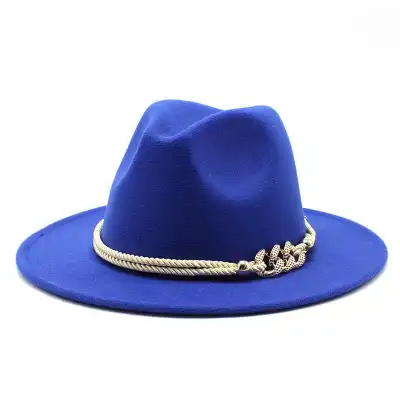 Fashion Rope Decorated Solid Color Fedora Hat for Unisex