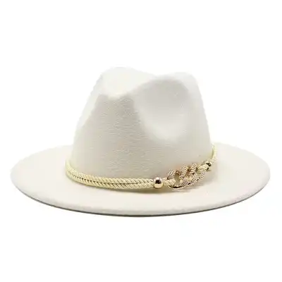 Fashion Rope Decorated Solid Color Fedora Hat for Unisex