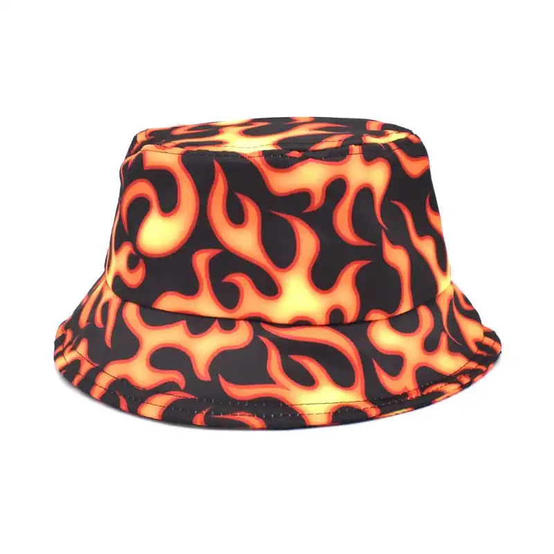Unique Flame Pattern Bucket Hat for Couples