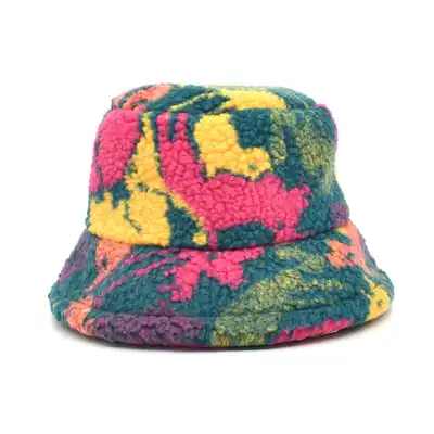 Fashion Zebra Pattern Plush Bucket Hat