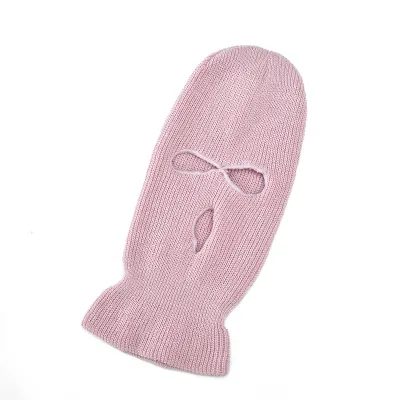 Creative Solid Color Three-hole Wool Knitted Hat