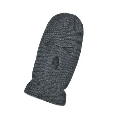 Creative Solid Color Three-hole Wool Knitted Hat