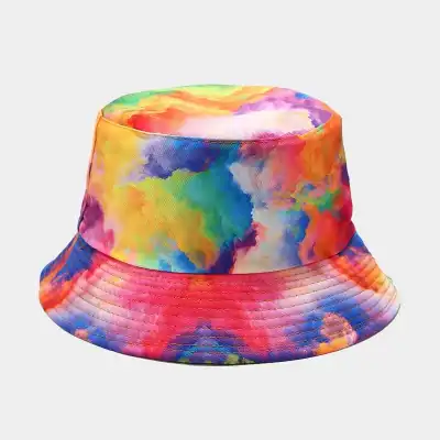 Fashion Tie-dye Double-sided Polyester Cotton Bucket Hat for Youth