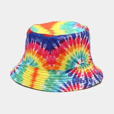 Fashion Tie-dye Double-sided Polyester Cotton Bucket Hat for Youth