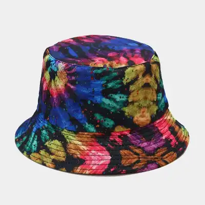 Fashion Tie-dye Double-sided Polyester Cotton Bucket Hat for Youth