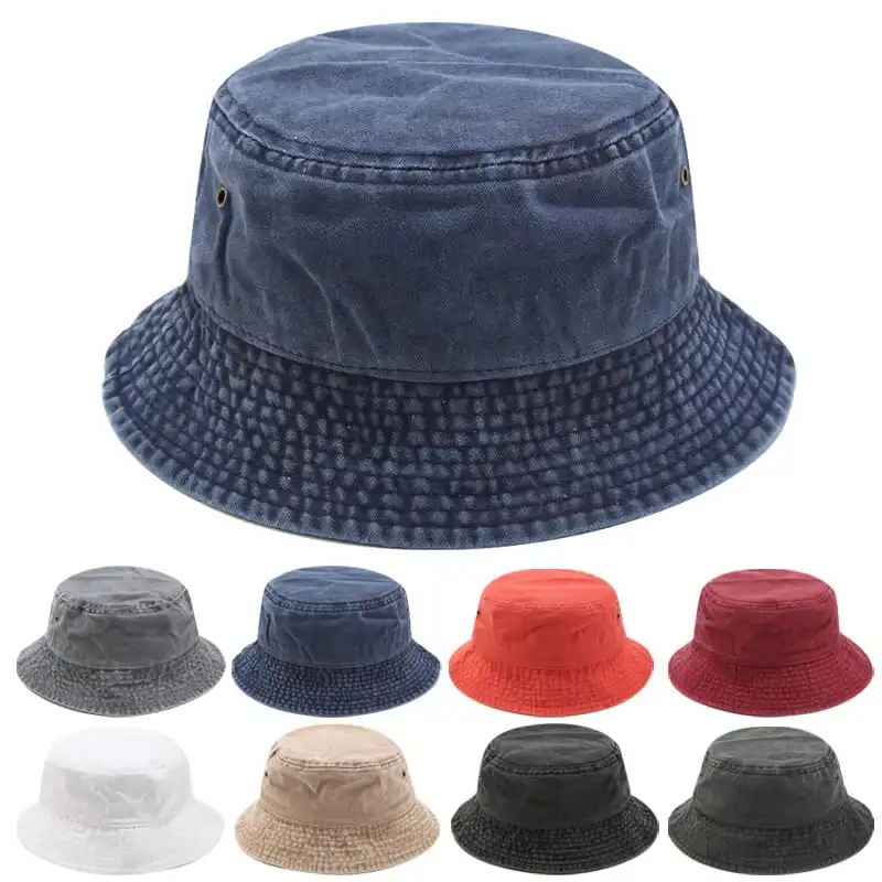 Fashion Solid Color Cotton Bucket Hat Unisex