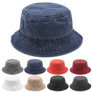 Fashion Solid Color Cotton Bucket Hat Unisex
